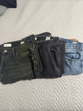 PacSun Men’s Dylan Baggy jeans 30x28 distressed black carpenter and med indigo